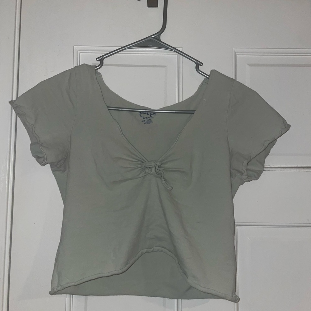 Green John Galt Women's Top with Knot Detail